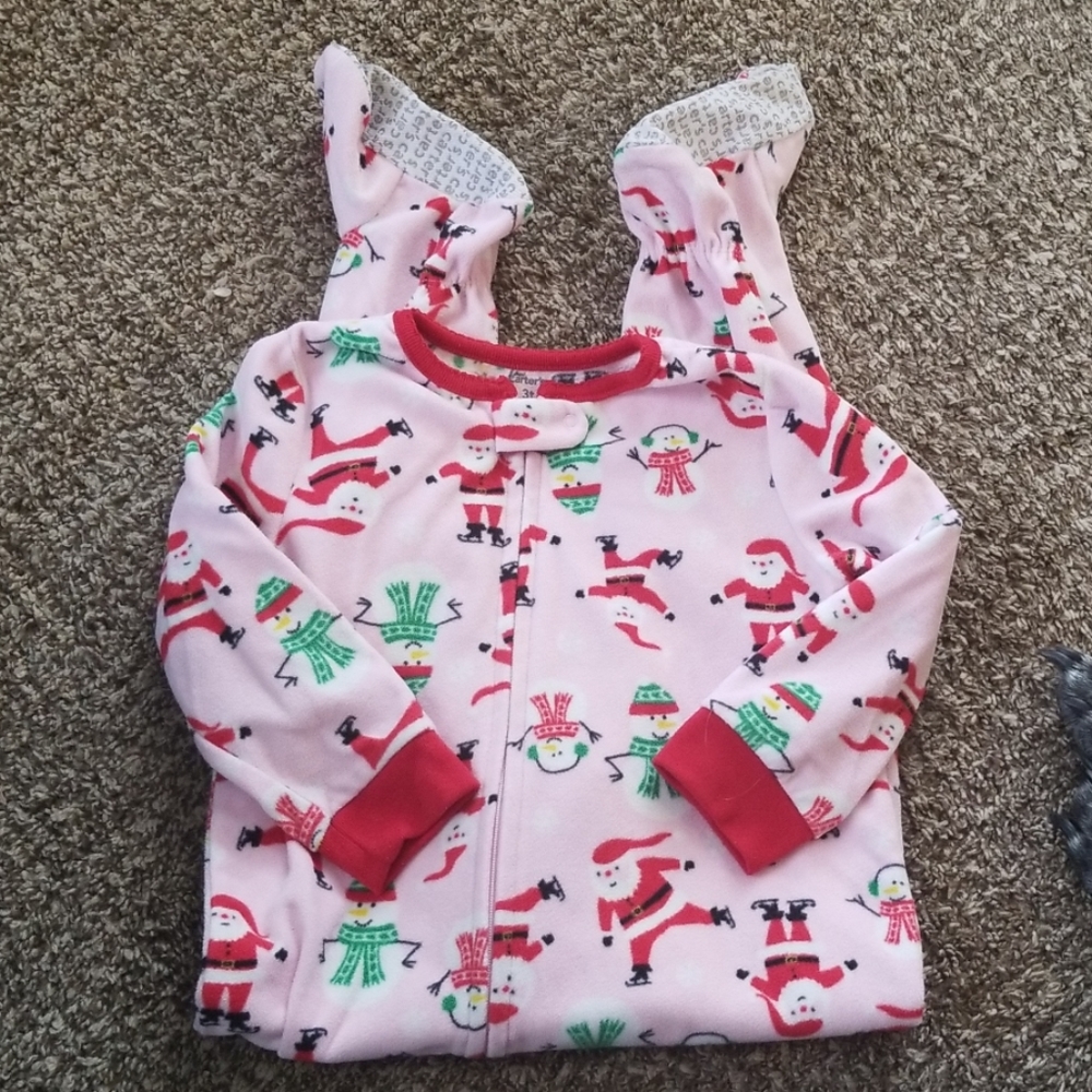 Carter's Fleece Footed Christmas Pajamas 3T